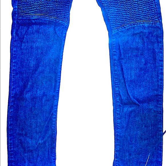 Super Skinny Dark Denim Jeans w/ ribbed knee - Picture 4 of 4